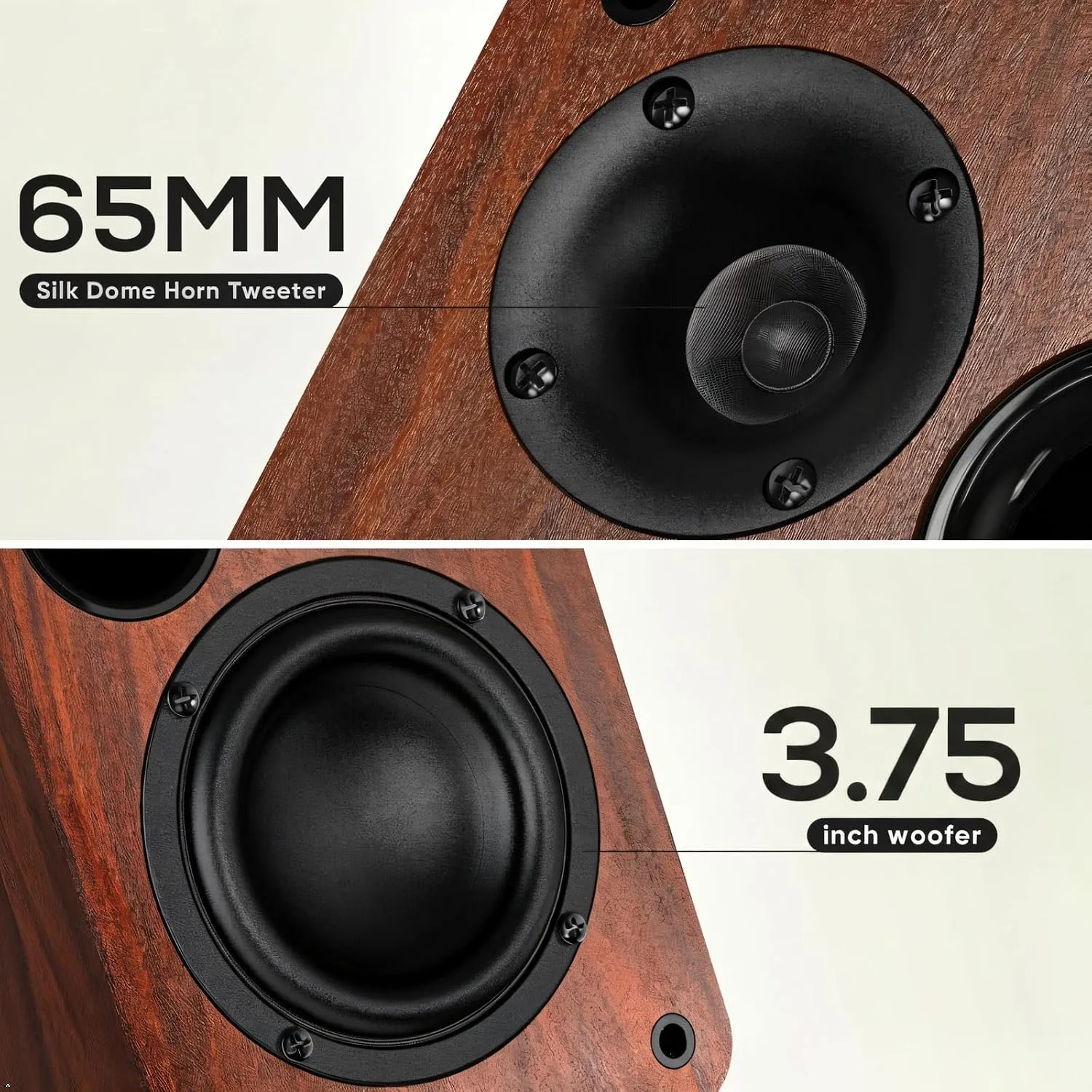 Saiyin Powered Bluetooth Bookshelf Speakers
