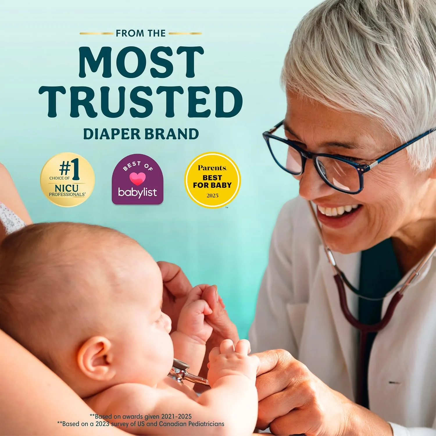 Pampers Swaddlers Diapers, Size 2 (10-22 lbs), 186 Count, Fragrance Free, Hypoallergenic, Absorbent, Pediatrician Recommended, Skin Safe