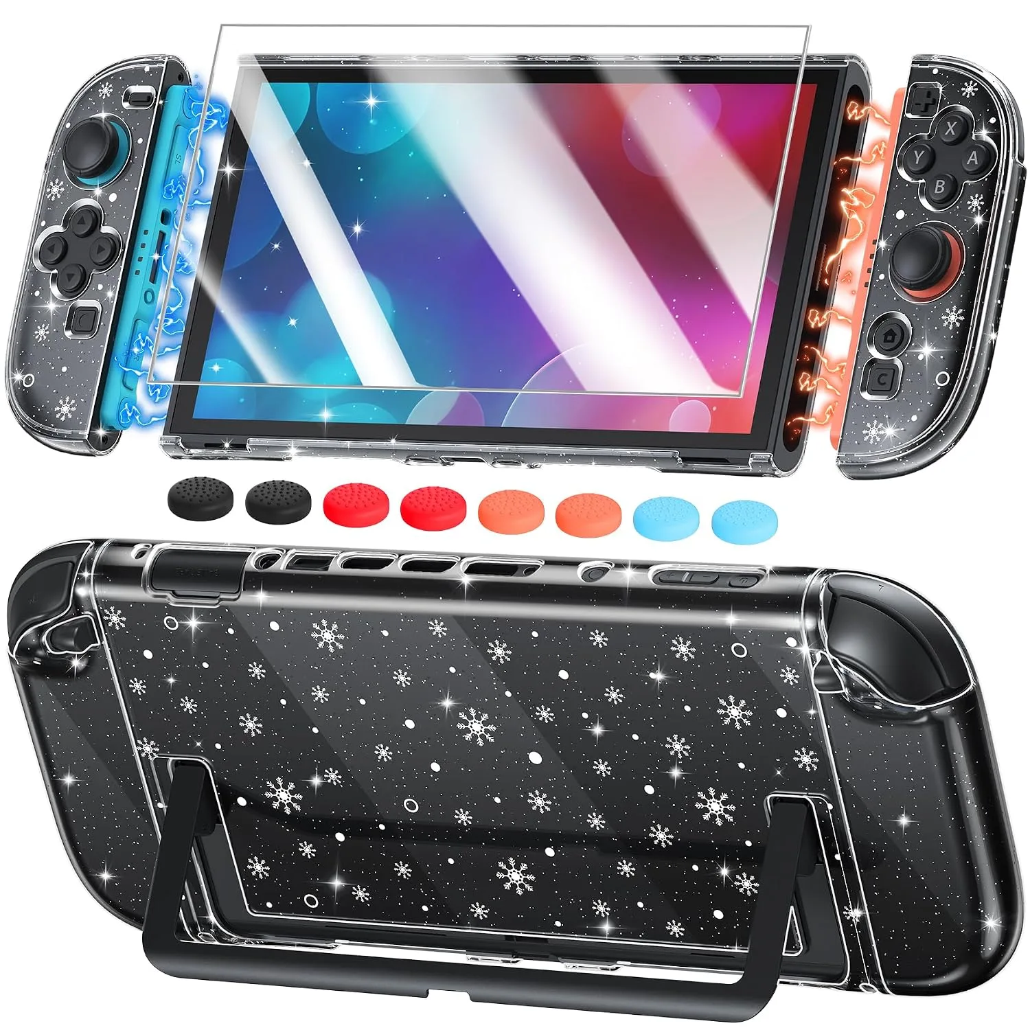 FYOUNG Dockable Case for Nintendo Switch 2,Snowflake Protective Cover Shell