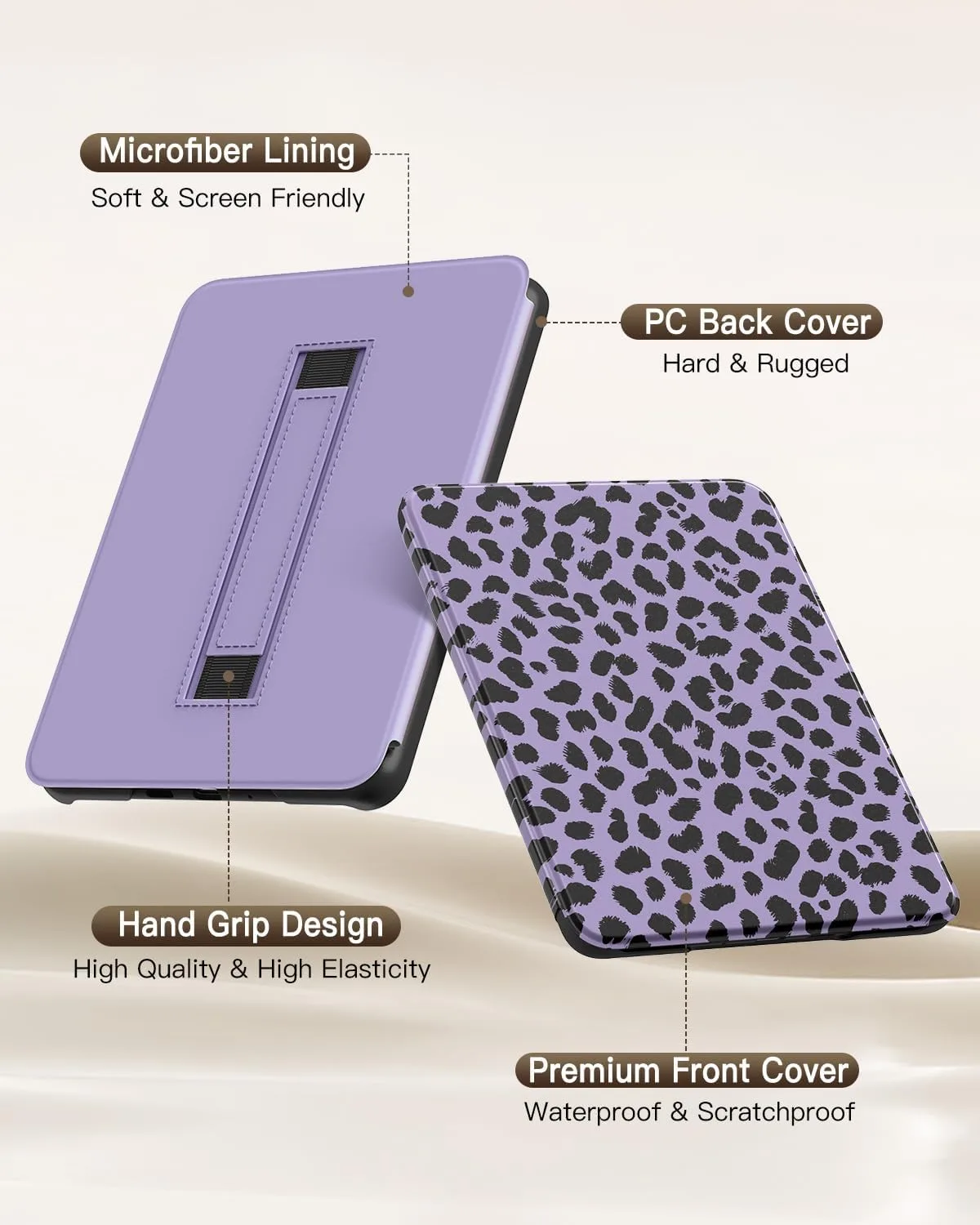 MoKo Case for 6" E-Reader (11th Generation-2024/2022), Purple Leopard