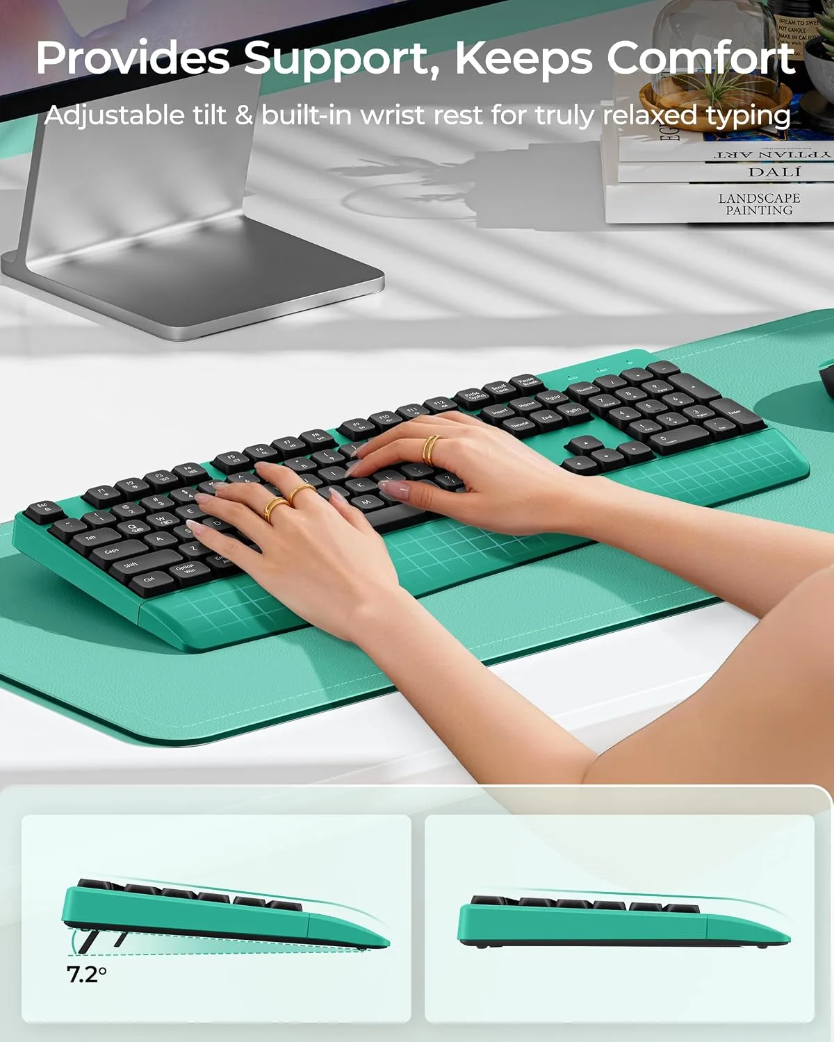 seenda COE200 Wireless Bluetooth Keyboard and Mouse Combo with Wrist Rest