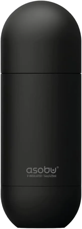Asobu Orb Stainless Steel Double Wall Insulated Travel Water Bottle 14 Ounce (Black)
