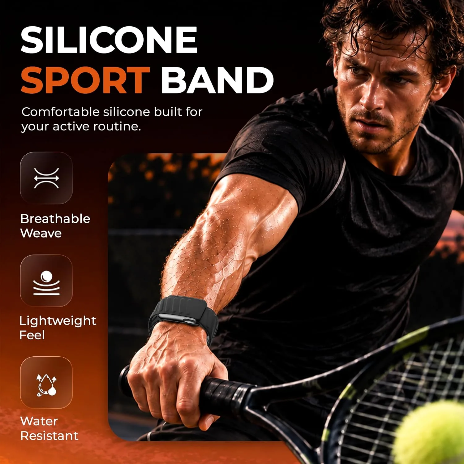 DADO Silicone Sport Replacement Band Compatible with WHOOP 5.0, One, Peak, and Life Fitness Tracker – Breathable, Durable & Comfortable | Not for Whoop Gen 4
