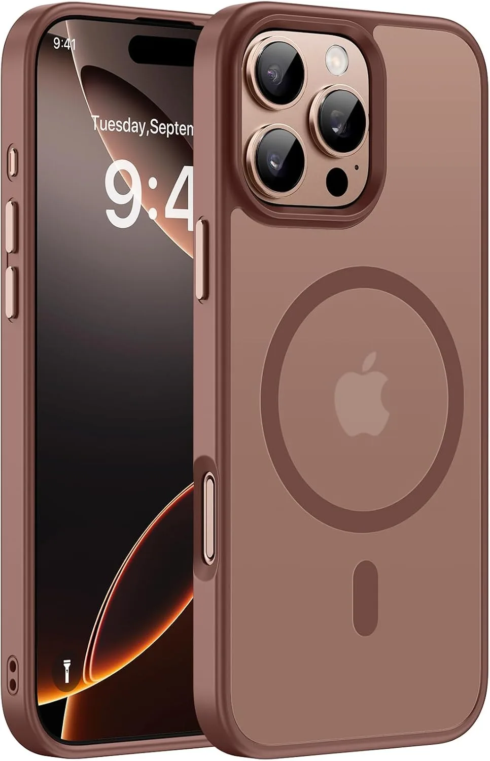 Miracase for iPhone 16 Pro Matte Series Case, Magnetic, Brown