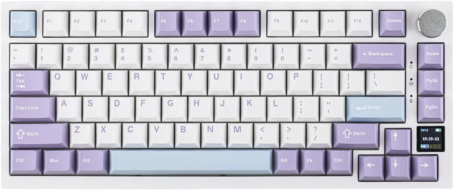 Teclado mecánico gamer inalámbrico Epomaker Ajazz AK820 Pro con pantalla TFT y perilla