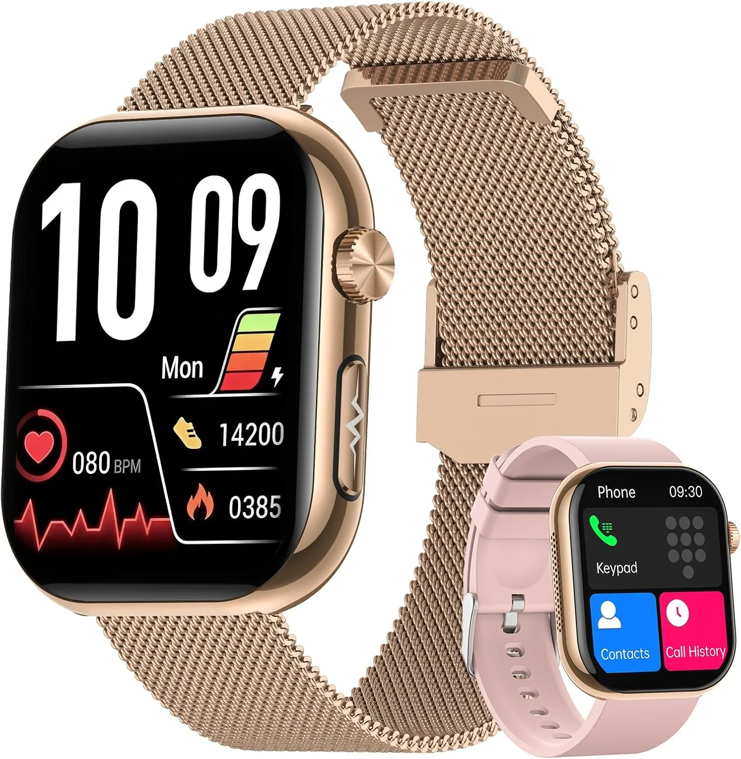 Smart Watch for Men Women 1.97"AMOLED, Health Monitor Fitness Tracker 2Band