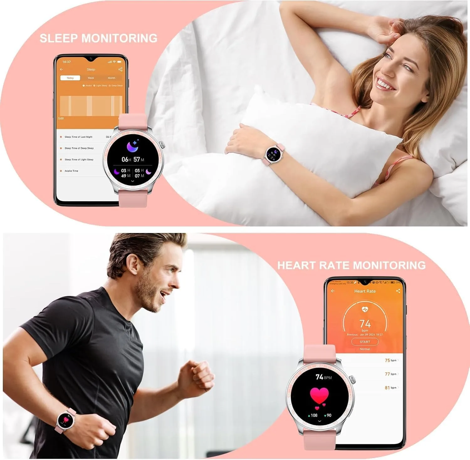 Smart Watch (Answer/Make Call), 1.43" HD AMOLED Smartwatch for Men Women