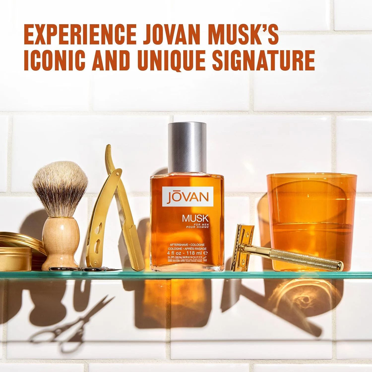 Jovan Musk for Men Aftershave 8 fl oz (Pack of 1), Notes of Carnation, Lavender, and Amber, Men's Fragrance, Long Lasting, Everyday Fragrance