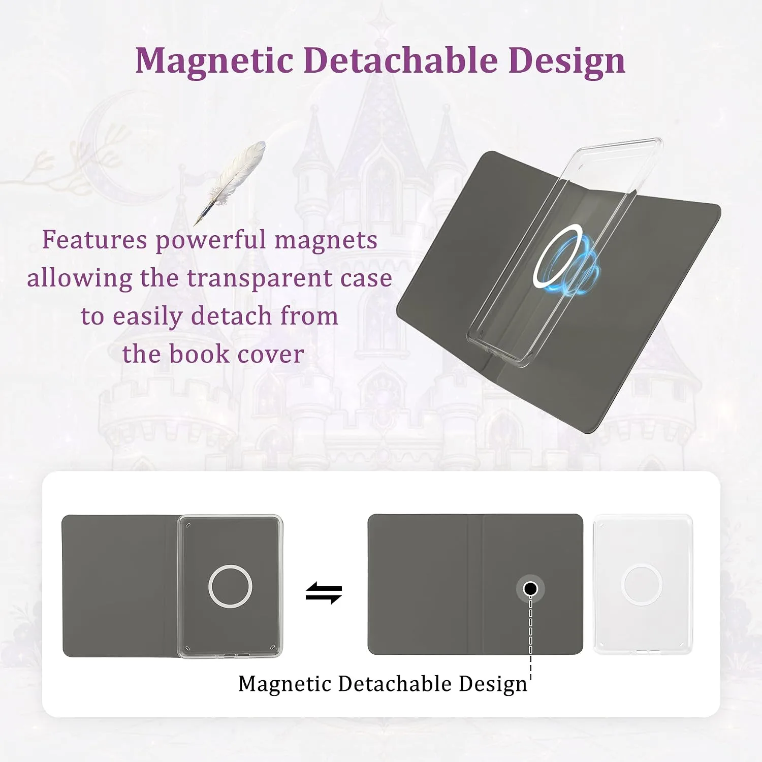 Magnetic Book Cover Case for 7'' Kindle Paperwhite & Colorsoft