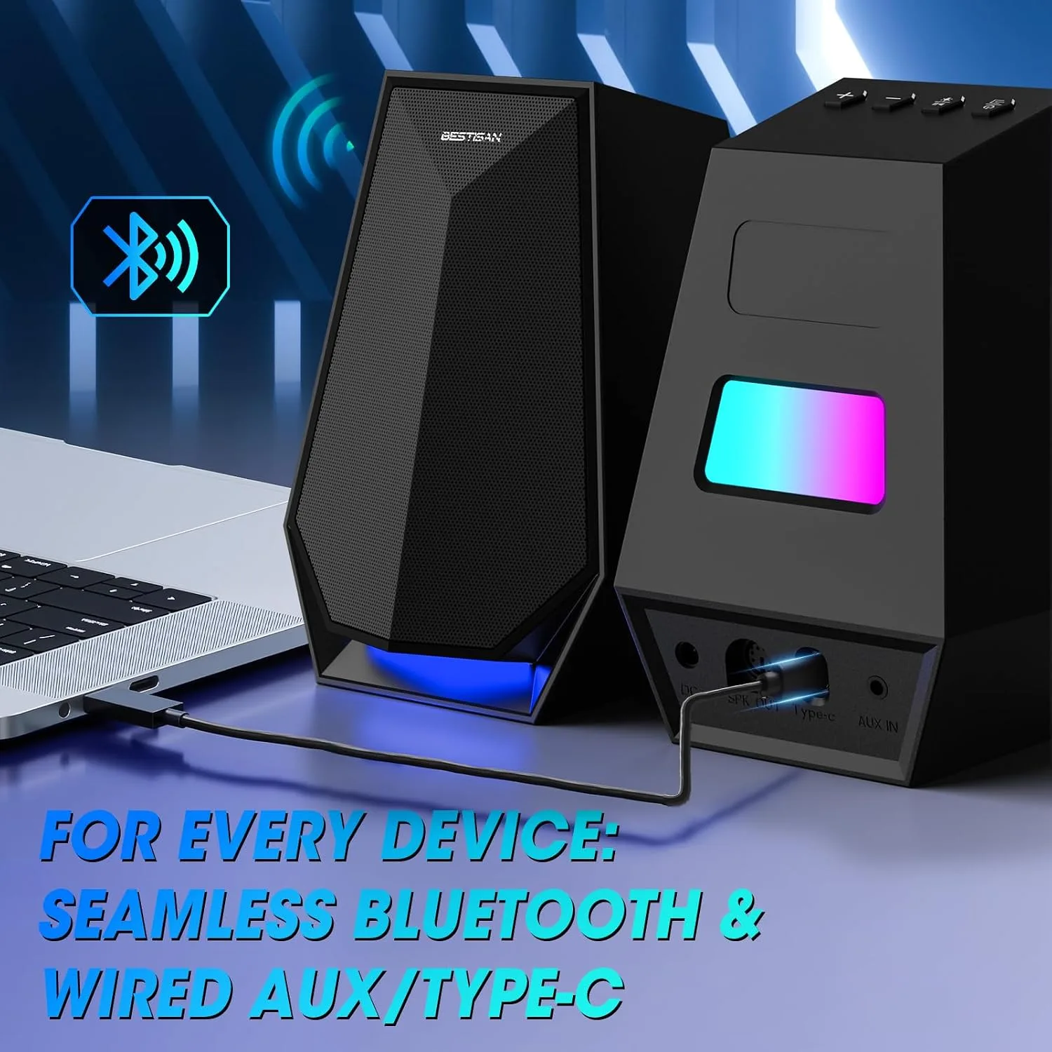 BESTISAN Computer Gaming Speakers for Desktop PC