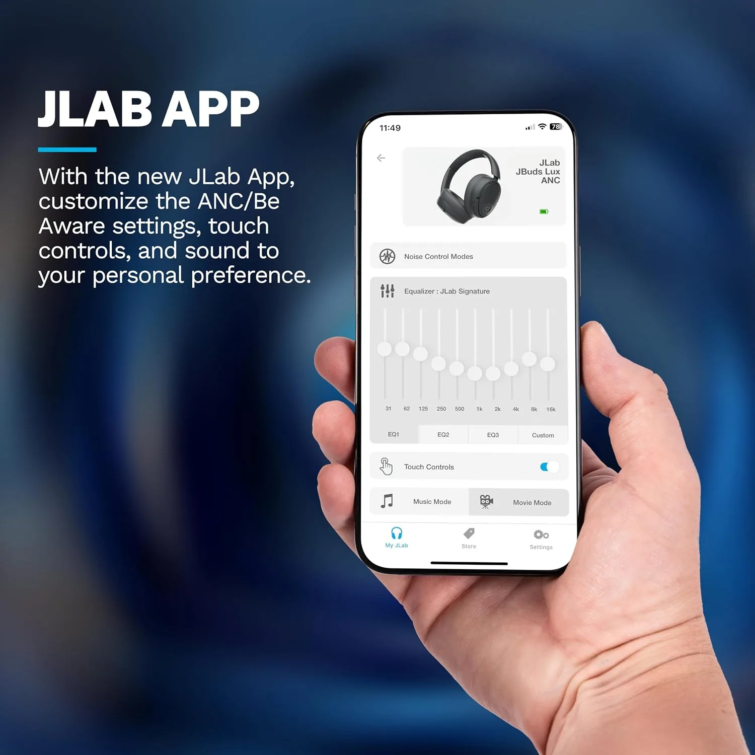 JLab JBuds Lux ANC Jelle Wireless Over-Ear Headphones, Royal Caviar