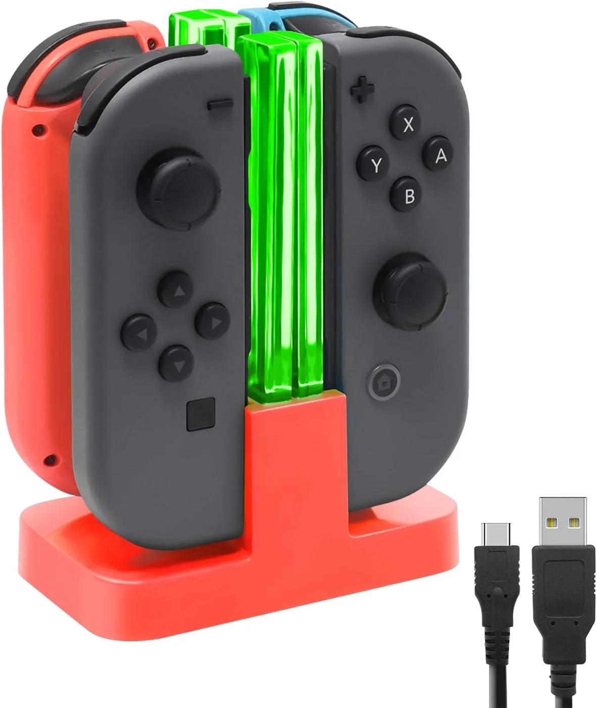Cargador para controles Switch Fastsnail para JoyCons Rojo