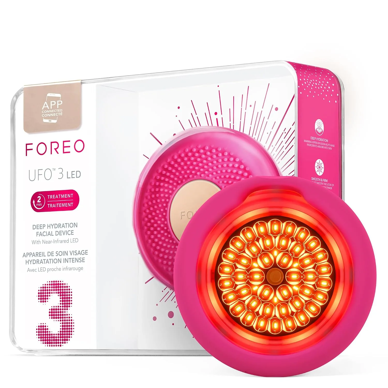 Dispositivo facial Foreo UFO 3 LED para hidratación y terapia con luz roja