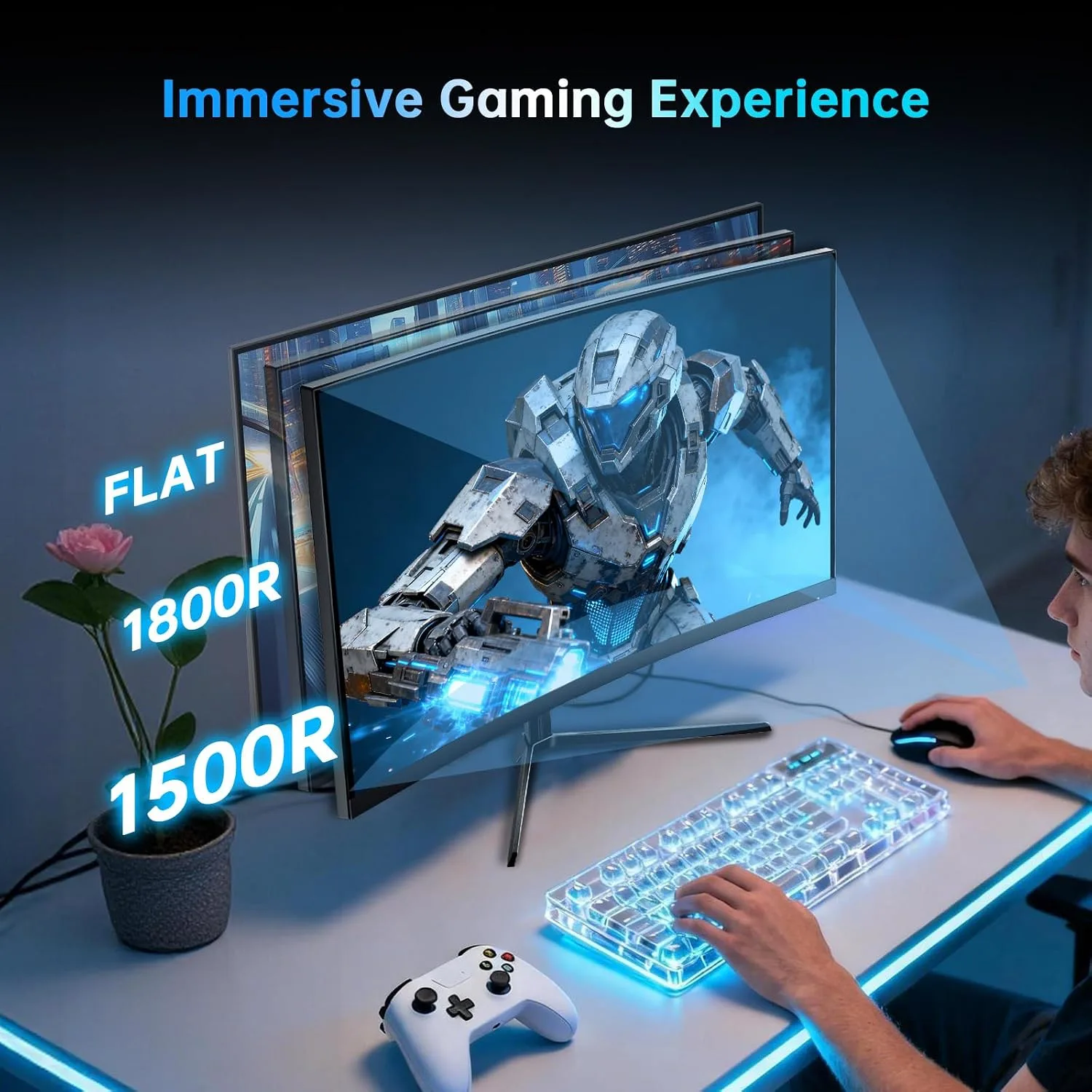 KTC 24 Inch 240Hz Curved Gaming Monitor, FHD 1500R Computer Monitor H24S17P