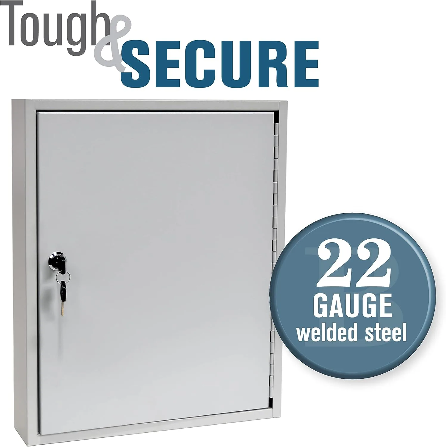BankSupplies STEELMASTER 110 Key Cabinet Single Lock Key Box Welded Steel Scratch Resistant with Numbered Write-On Key Tags for Easy Identification 14W x 17H Inches