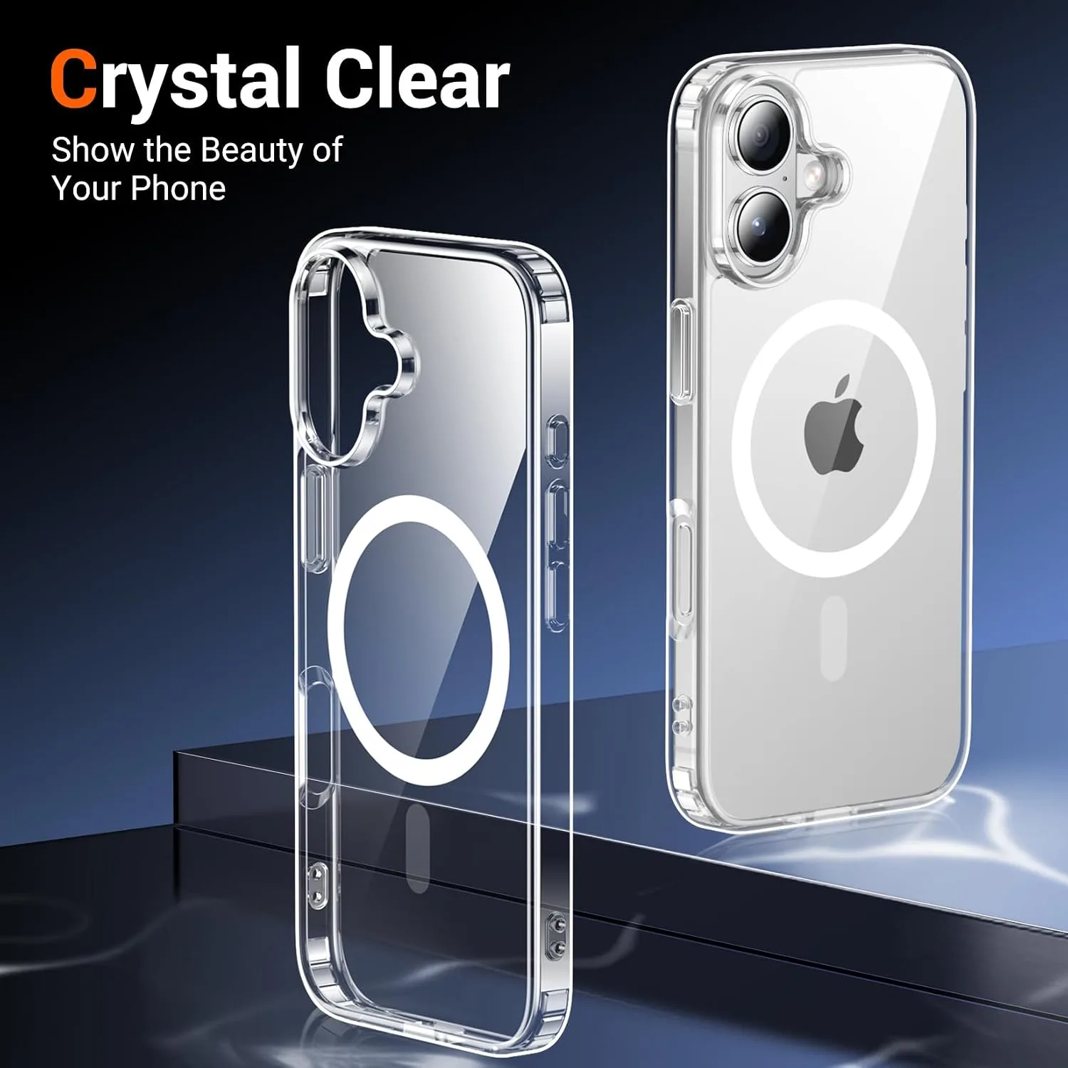Temdan for iPhone 16 Plus Case with Screen Protector Clear