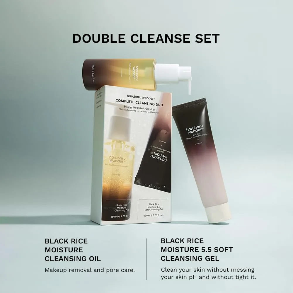HARUHARU wonder Complete Cleansing Duo, Cleansing Oil, pH 5.5 Cleansing Gel