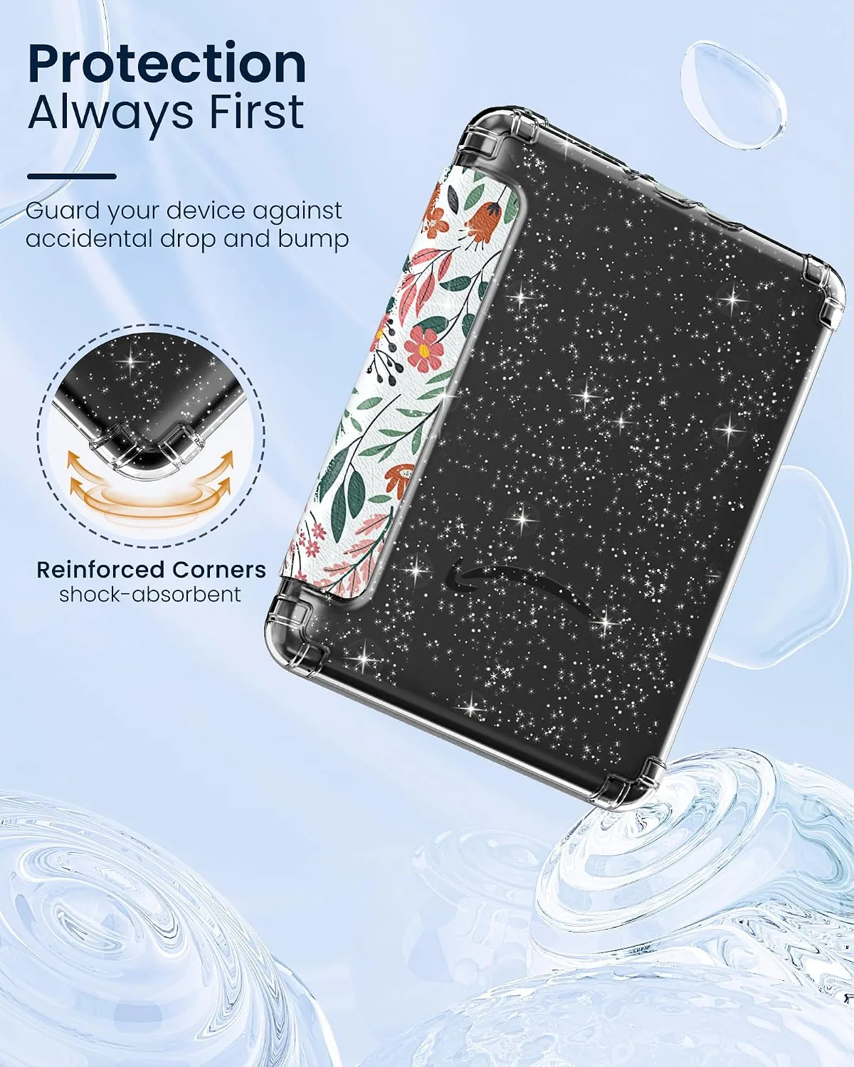 MoKo Case for 7" Kindle Paperwhite 12th Gen & Colorsoft 2024, Flowers
