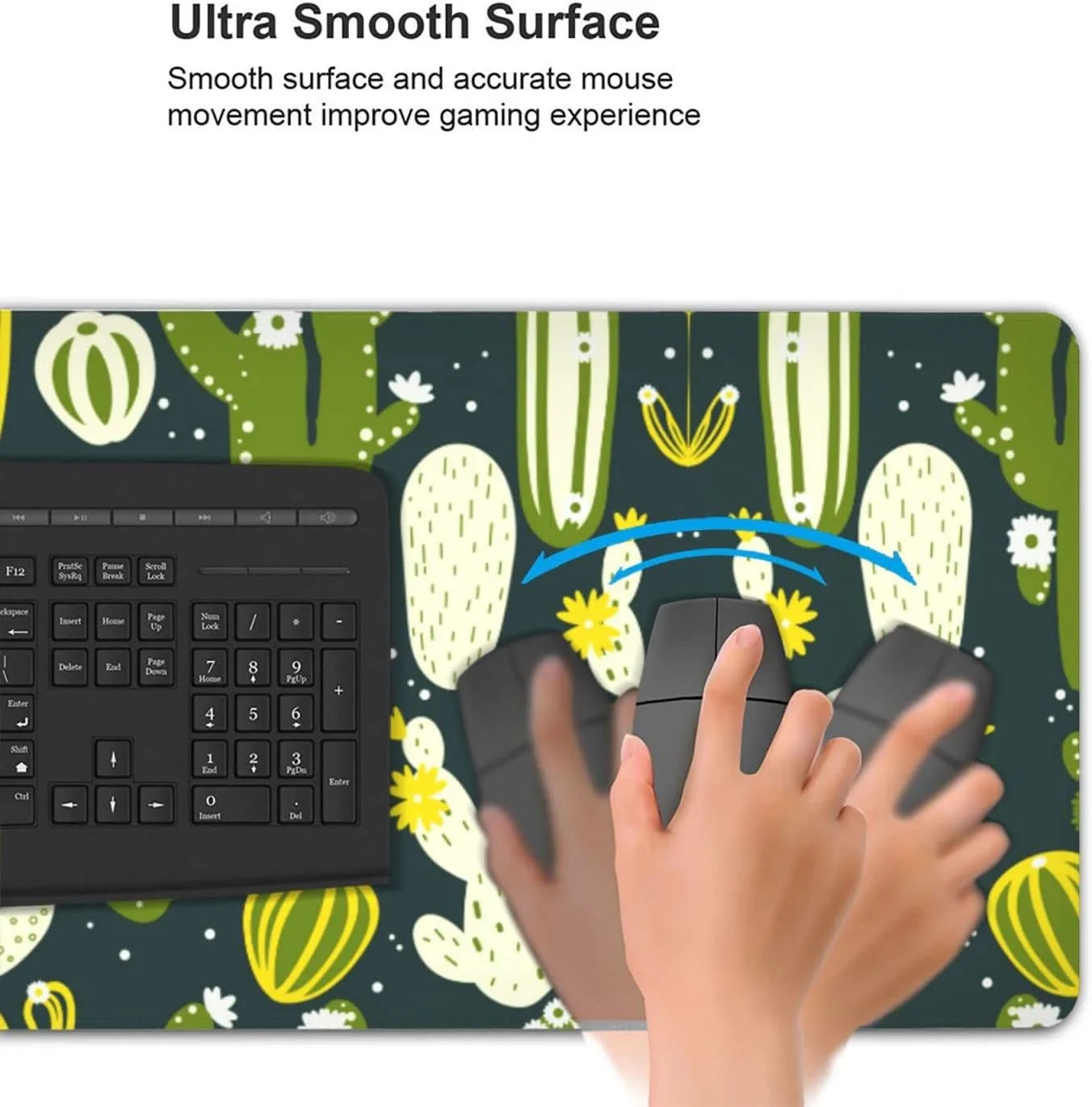 Custom Gaming Mouse Pad with Stitched Edge, Add Your Picture Text Logo, Non Slip Laptop Mouse Pad for Home Office Work (16 x 35.5in)
