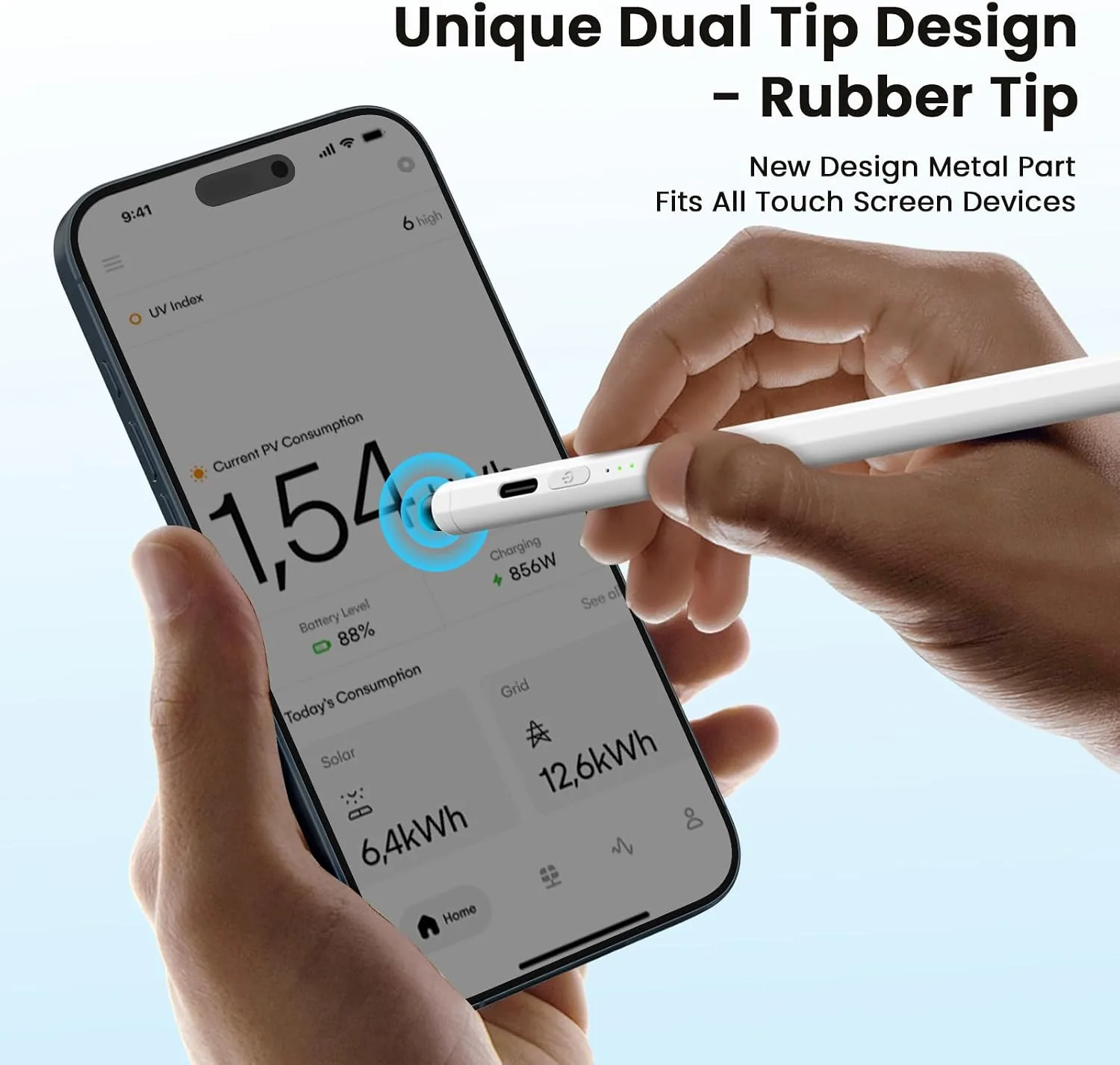 Hastraith Dual Tip Stylus Pen for iPad(2026-2018),13 Mins Fast Charge with Tilt Sensitivity for iPad 11/10/9/8/7/6th Gen,Air 7/6/5/4/3/M3/M2,Pro 13"/12.9"/11"/M4, Mini 7/6/5th, Ceramic White