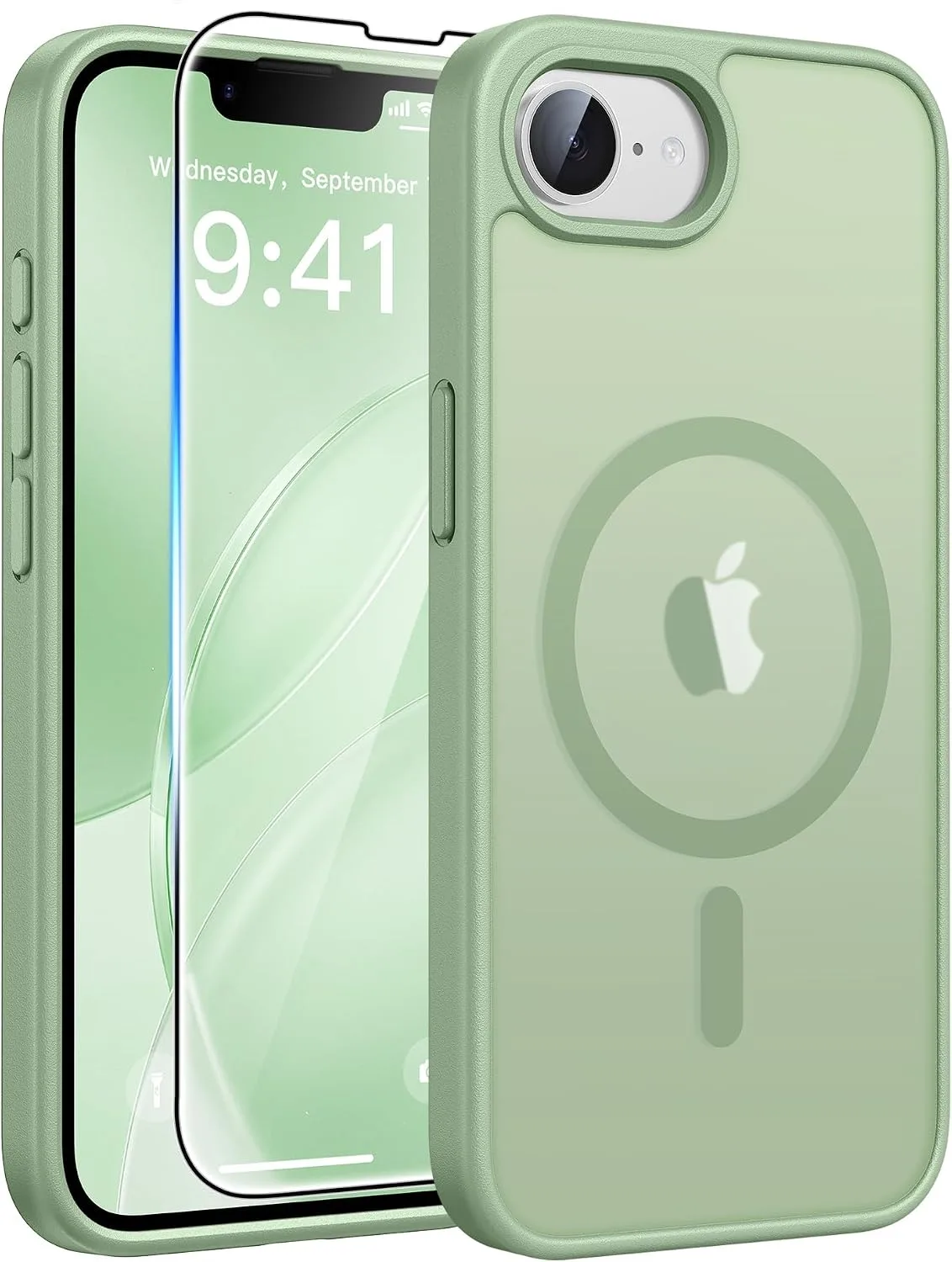 FNTCASE for iPhone 17e / 16e Case Fit for MagSafe Light Green