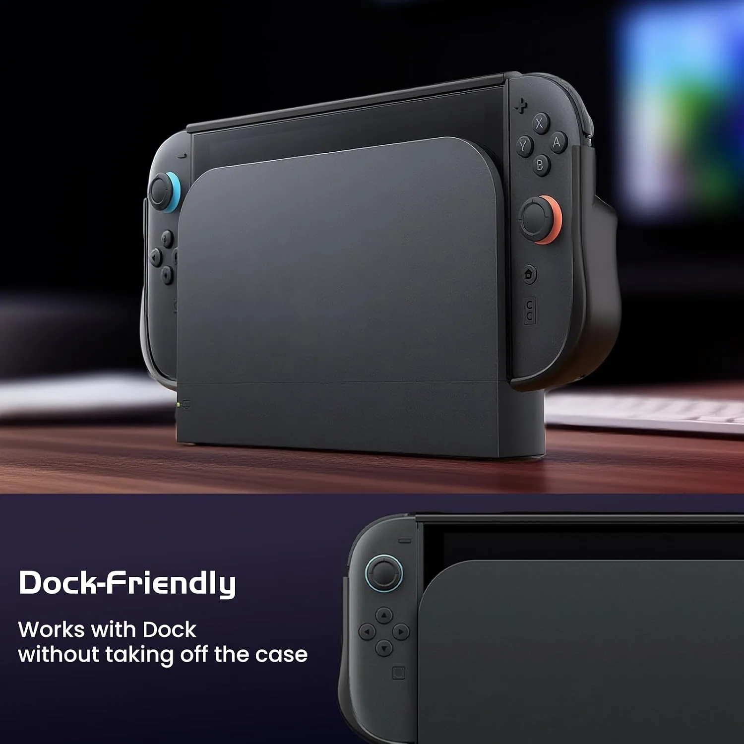 Dockable Protective Case for Nintendo Switch 2, TPU Ergonomic Grip Cover