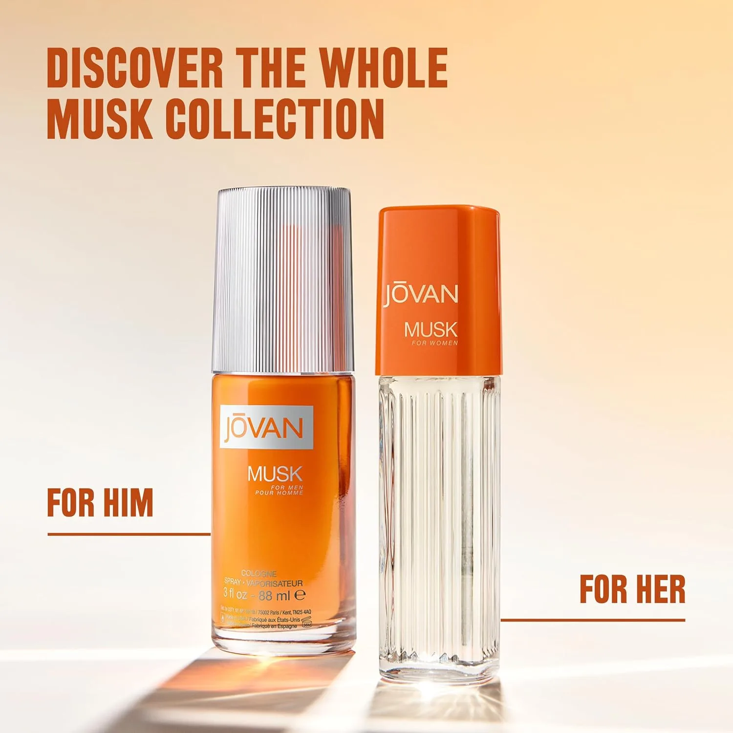 Jovan Musk for Women Eau de Cologne Spray 2 fl oz (Pack of 1), Sexy Perfume for Women, Notes of Jasmine, Amber, and Neroli, Women's Fragrance, Long Lasting, Everyday Fragrance, Travel Size