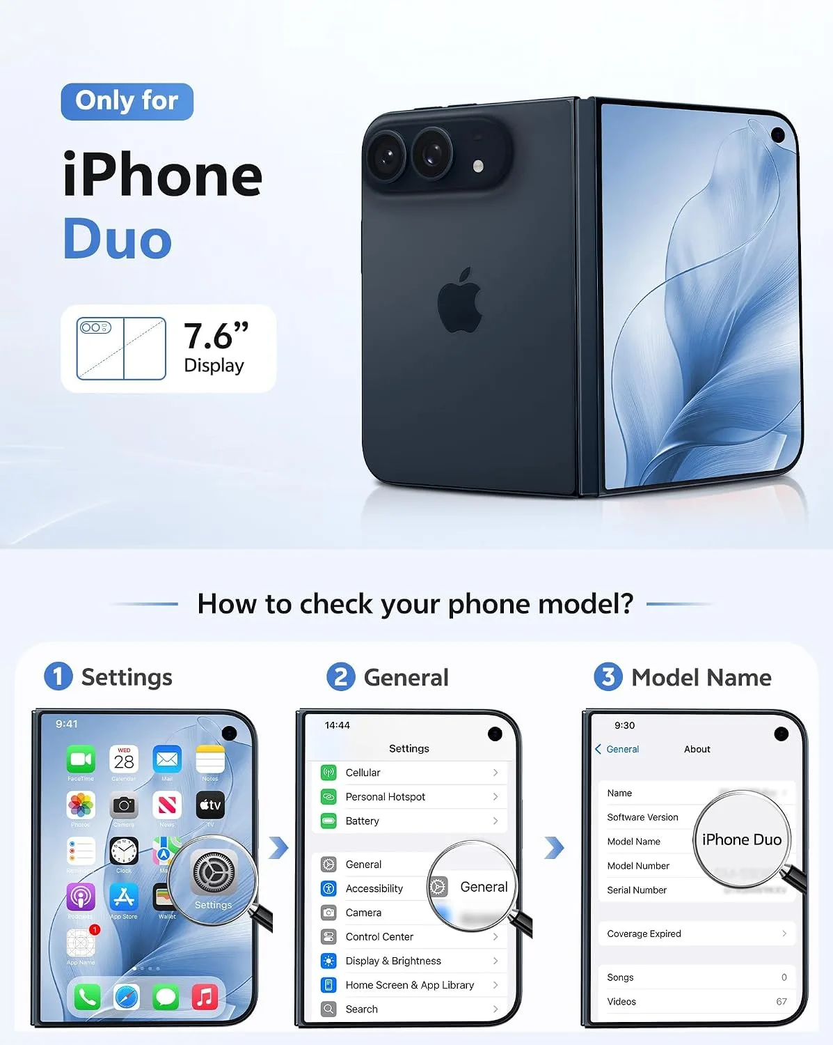 FNTCASE for iPhone Duo Case: Translucent Matte Fit for MagSafe Blue