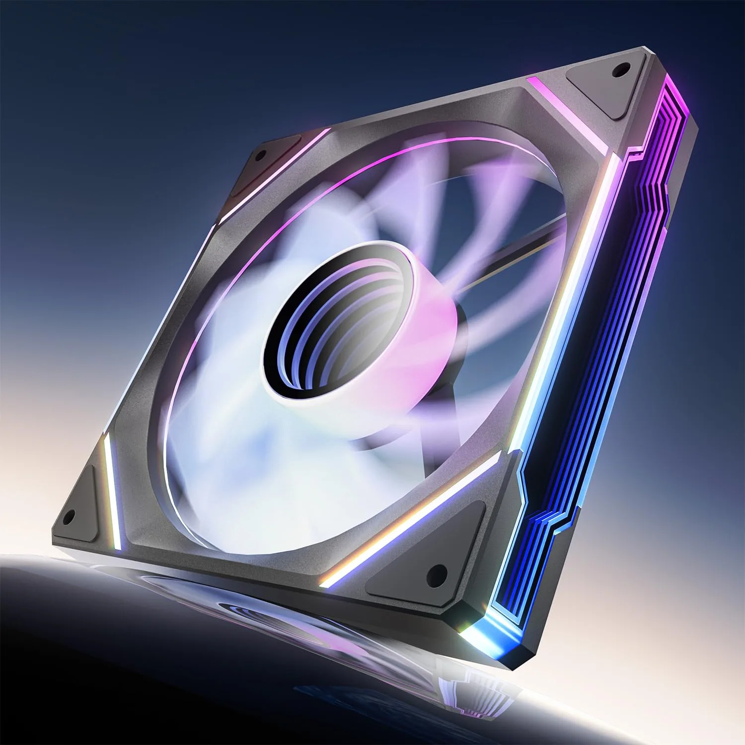 AsiaHorse Amici 140mm ARGB PC Case Fan, HDB Bearing Fan with ARGB Lighting, Fan Speeds Up to 2000 RPM, Compatible with Motherboard Aura SYNC (Enhances PC Case Aesthetics)
