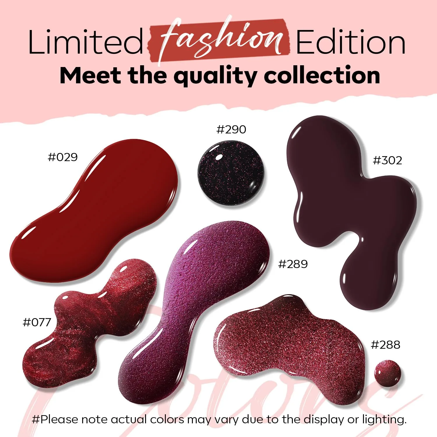 modelones Red Nail Polish, 6 Colors Burgundy Velvet Cat Eye Nail Polish Set