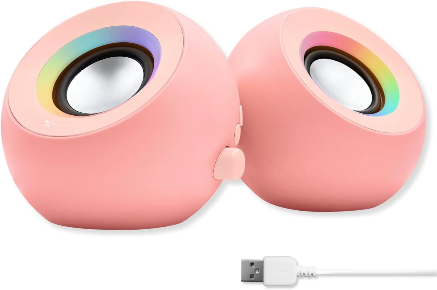 X9 Performance Computer Speakers for Desktop PC with RGB Lighting, Bluetooth, USB, and AUX - Triple Mode Connection, Dual 2.25" Drivers for Work and Play, Bluetooth Desktop Speakers for PC - Pink