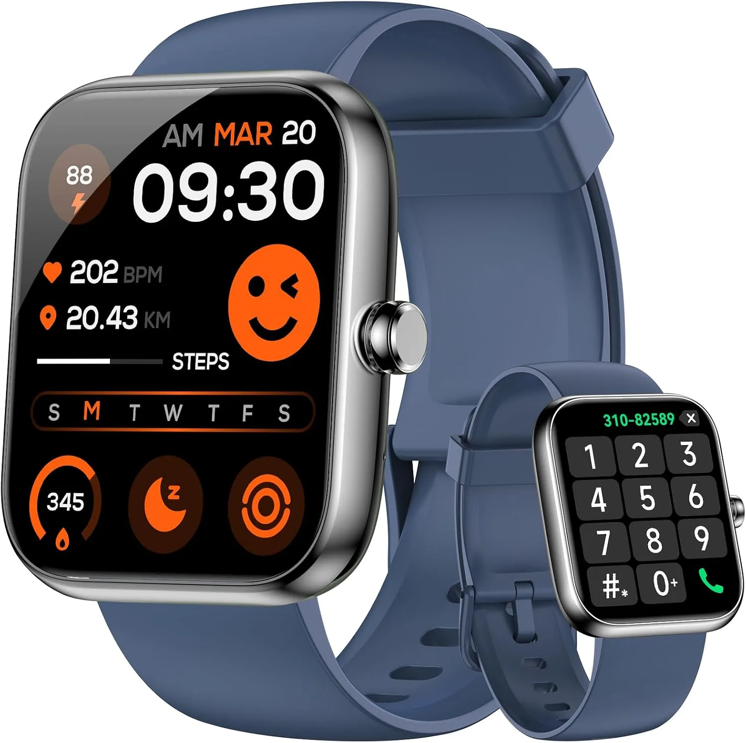 Smart Watch for Men Women with Alexa Built-in, Bluetooth Calling, 1.83'' HD Touch Screen Fitness Tracker with Heart Rate/Sleep Monitor, 120+ Sports Modes, IP68 Water-Resistant Watch for Android & iOS