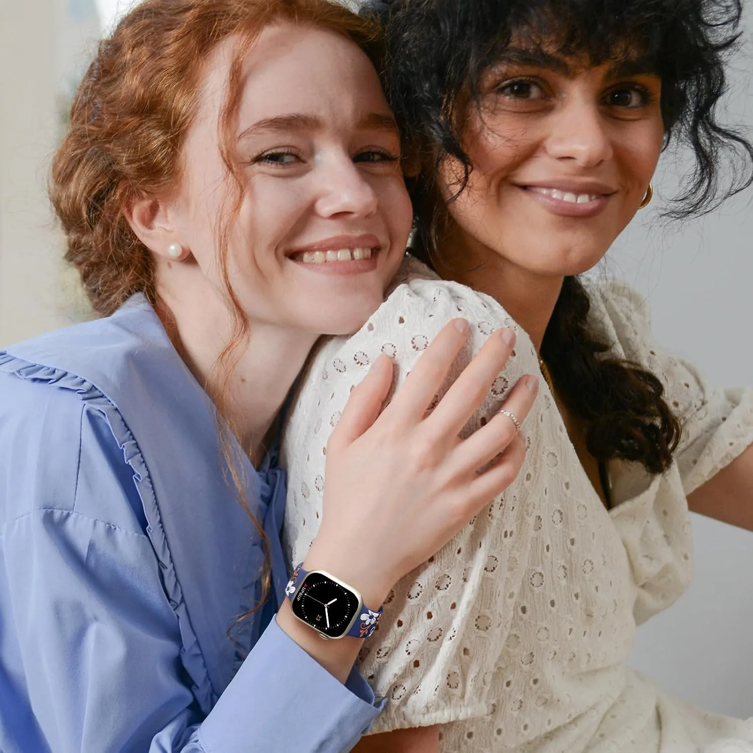 Witzon Floral Silicone Band Compatible with Apple Watch Bands For Women