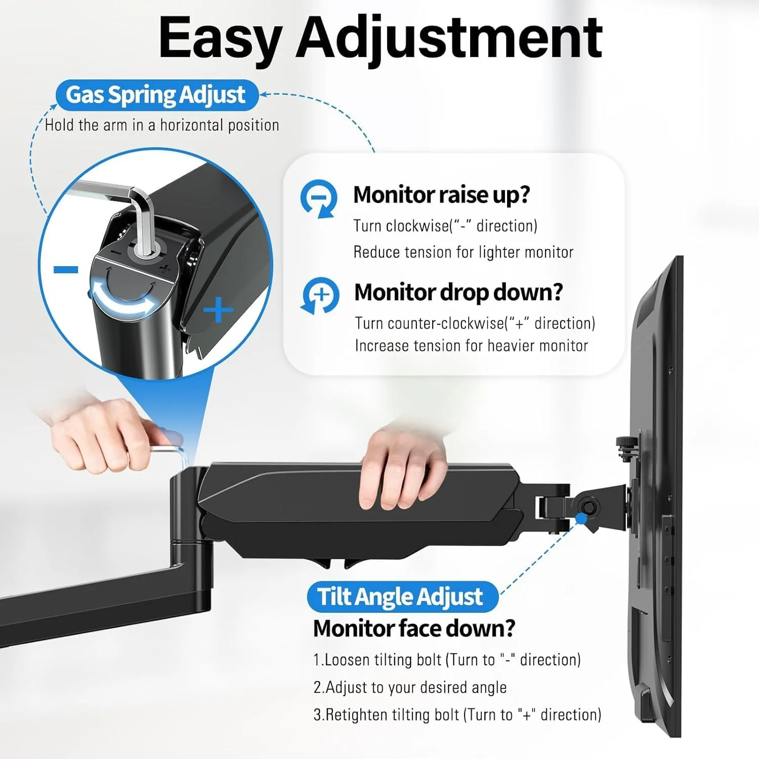 MOUNTUP Dual Monitor and Laptop Mount, Adjustable Monitor Stand for 2 Max 27" Computer Screens, Laptop Tray Fits 10-17inch Notebook, Holds 4.4-17.6lbs Per Arm, 3-in-1 Adjustable Monitor Desk Mount