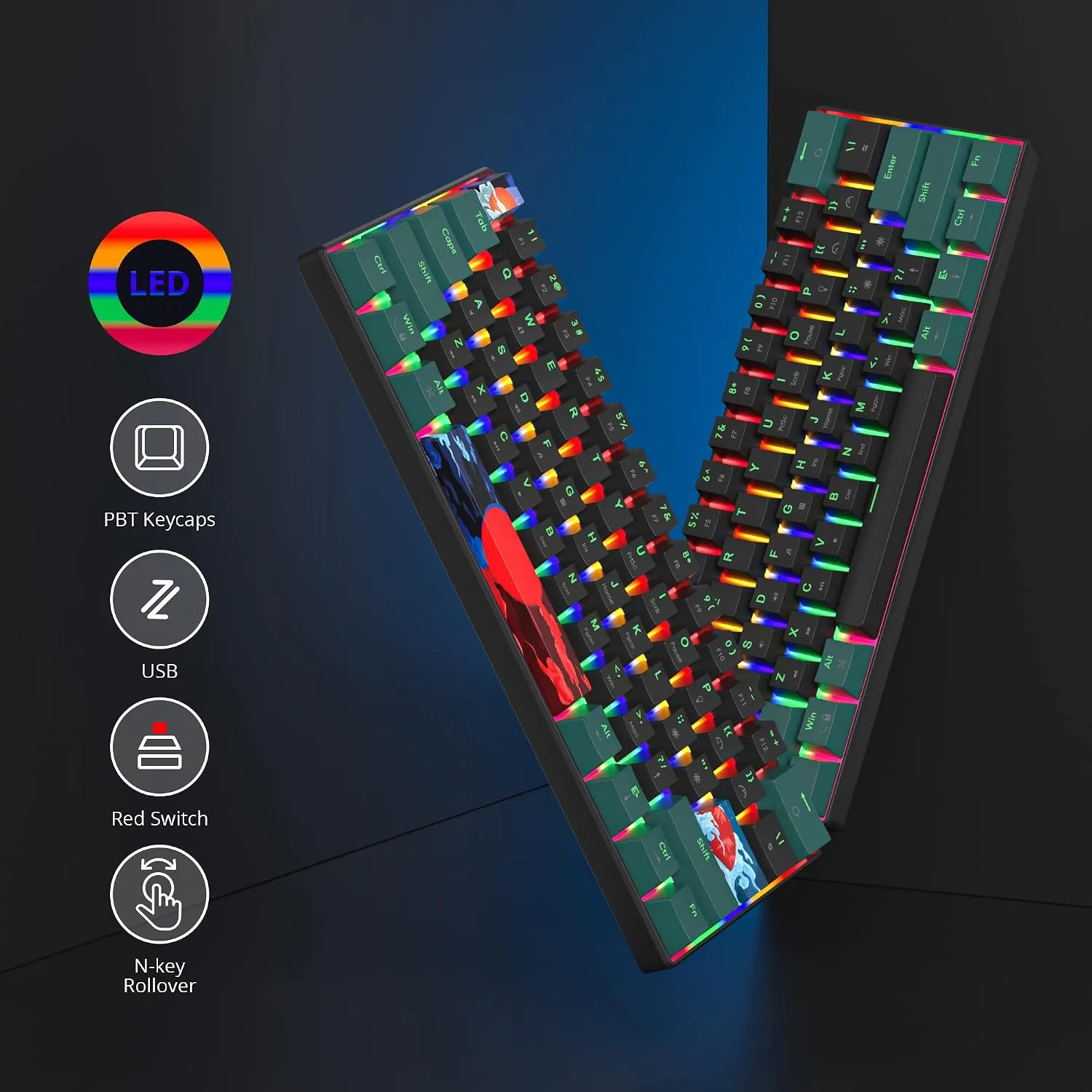Owpkeenthy 60% Wired Mechanical Keyboard
