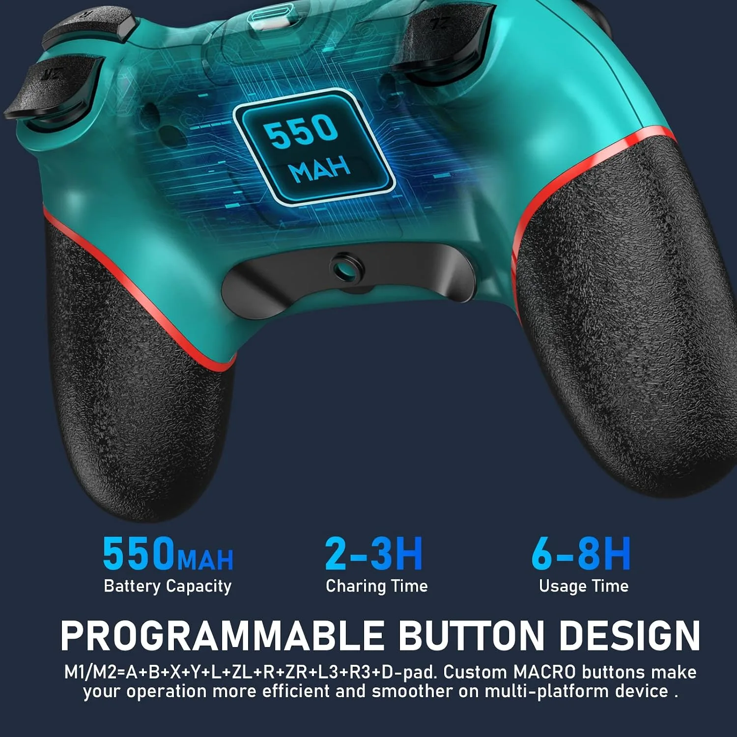 Diswoe Controller for Switch, Wireless Pro Controller for Switch 2/Switch/Switch Lite/Switch OLED, Remote Gamepad with Joystick, Adjustable Turbo Vibration with Programmable Function