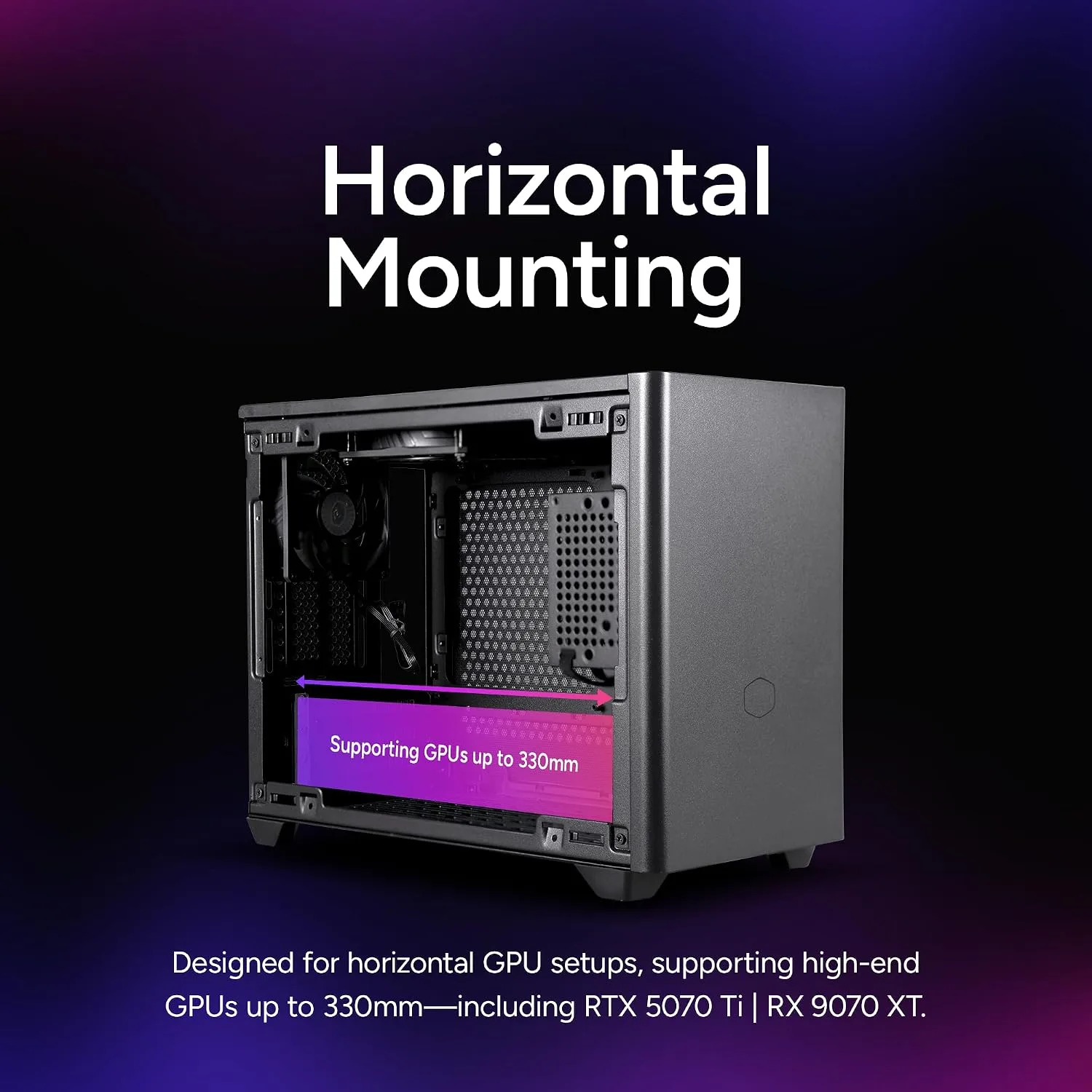 Cooler Master NR200 Mini-ITX PC Case, High Airflow, 330mm GPU Support