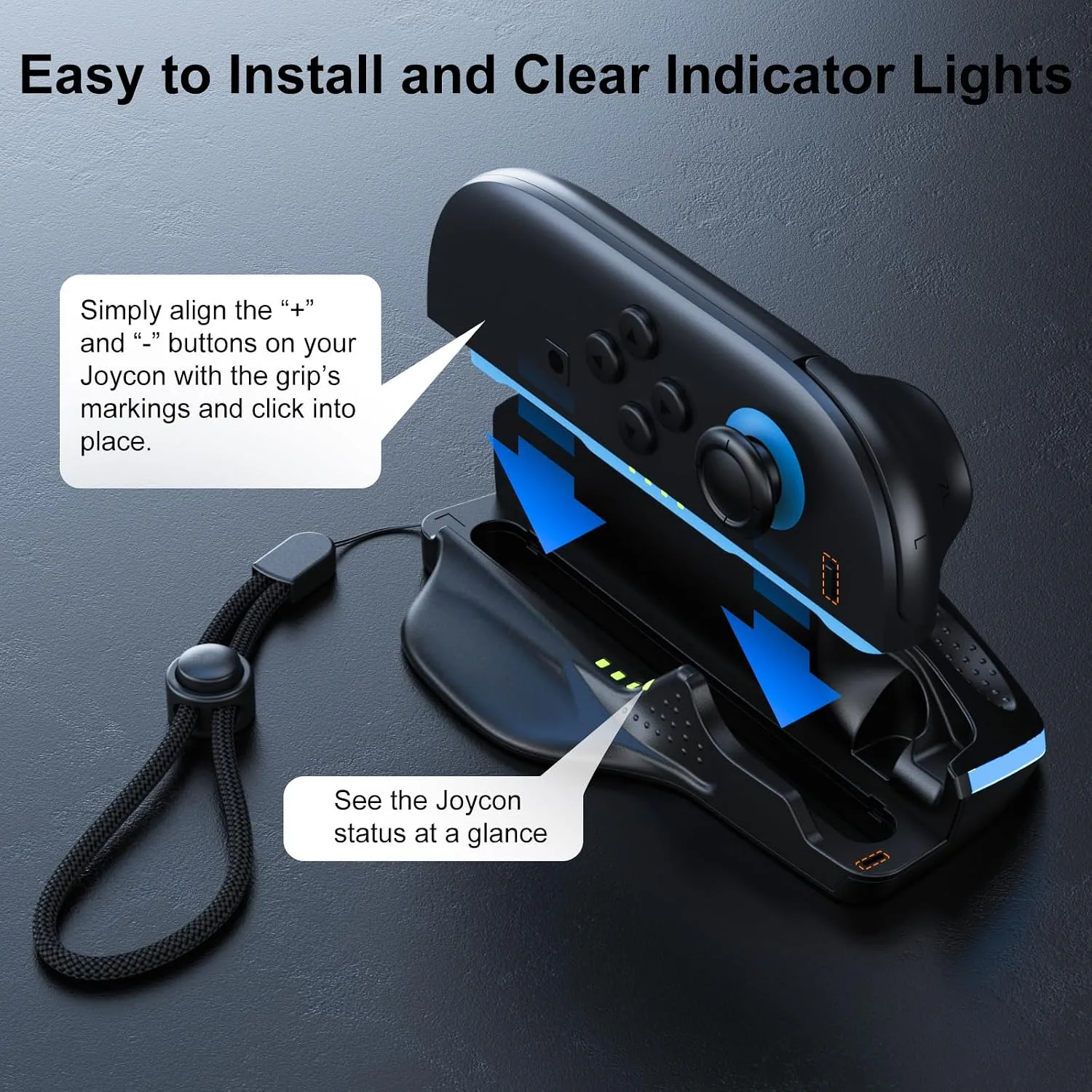 Gaming Mouse Grip for Switch 2 Joycons with 12 RGB Color Lights,2 Pack