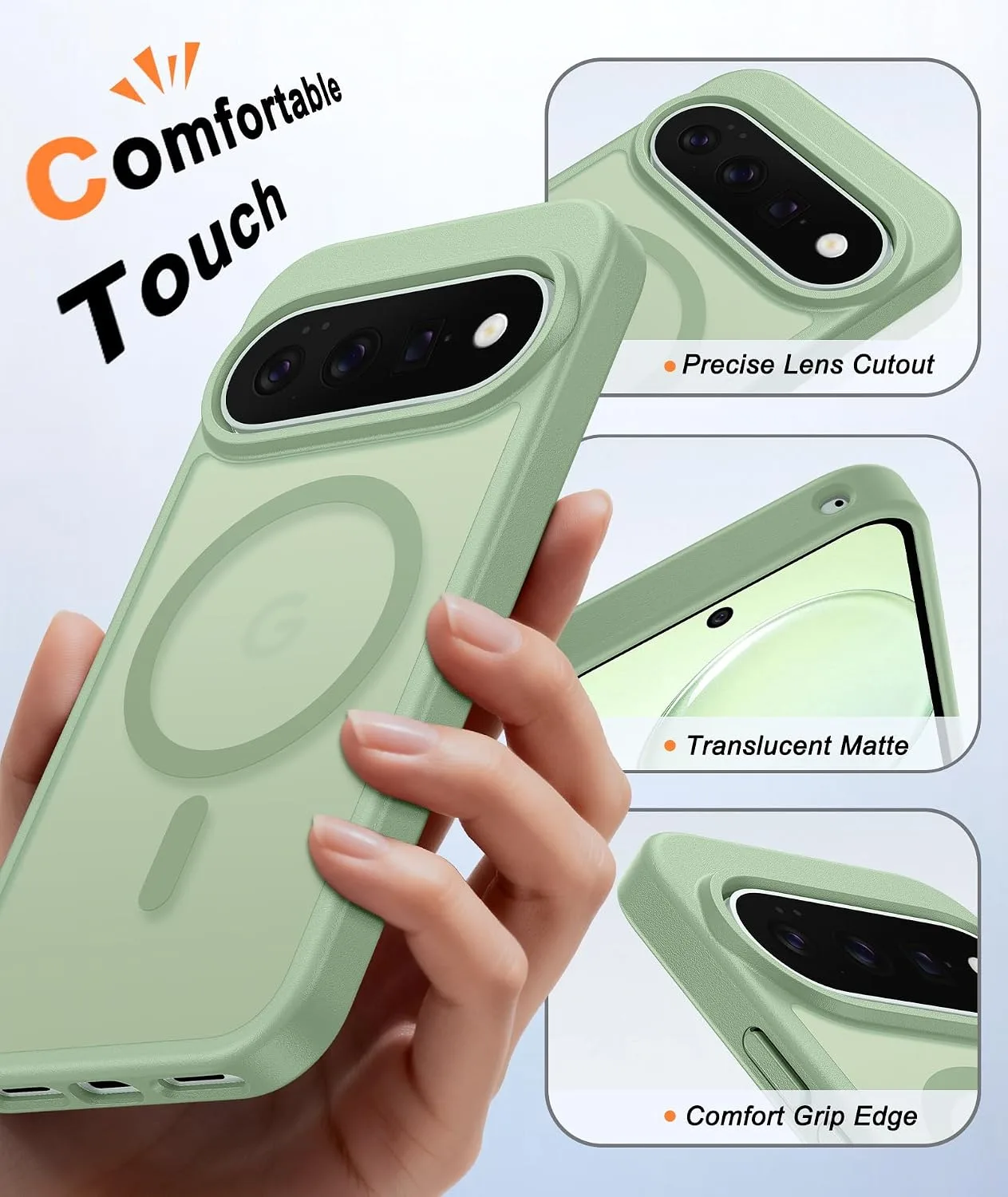 FNTCASE for Google Piexl 11/11 Pro Case Fit for MagSafe Light Green