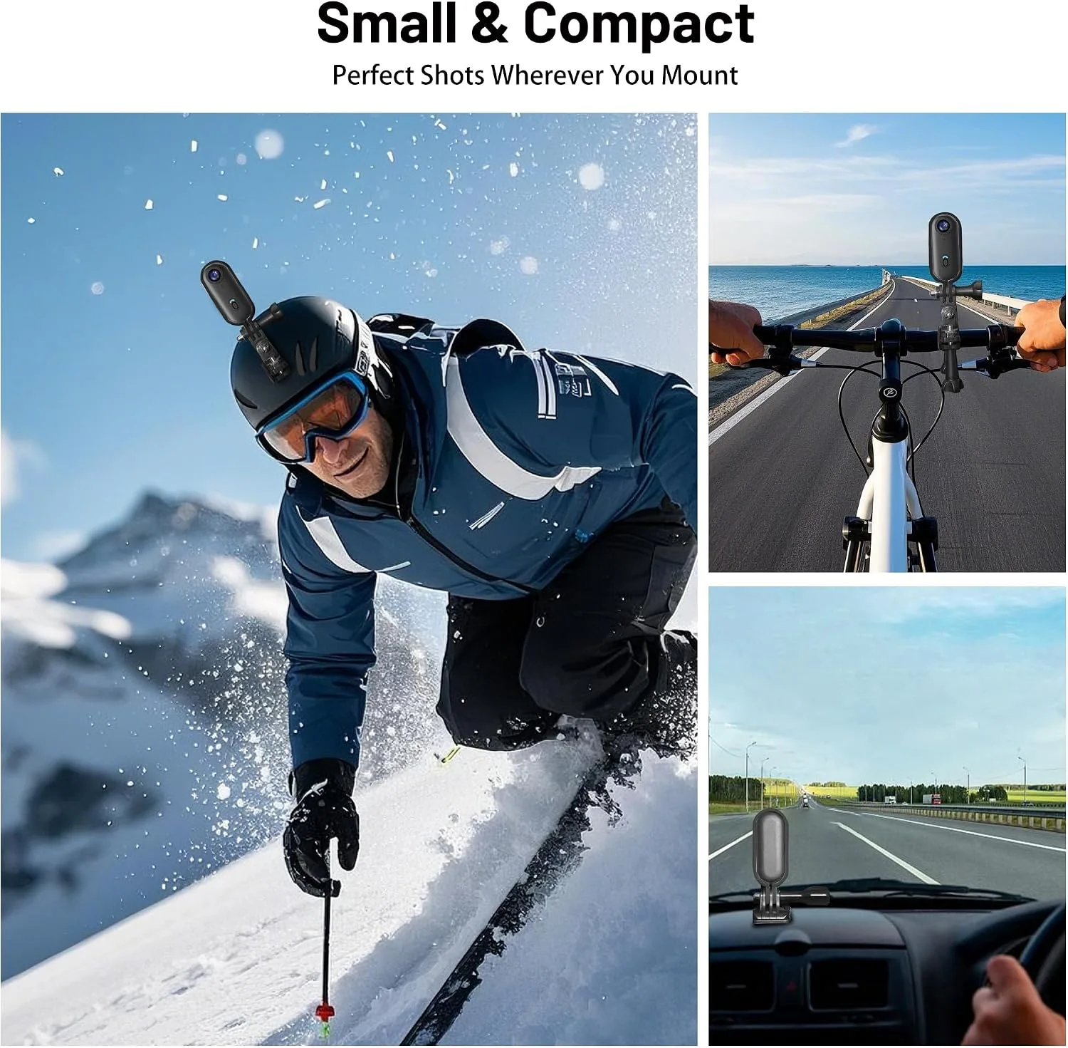 Intepoll EIS 4K 64GB Mini Body Camera, One Button POV Action Camera, Wearable Thumb Size Video Recorder with IPX7 Waterproof, Helmet Mount, Magnetic Sport DV for Bike Cycling, Pet, Vlogging(Black)