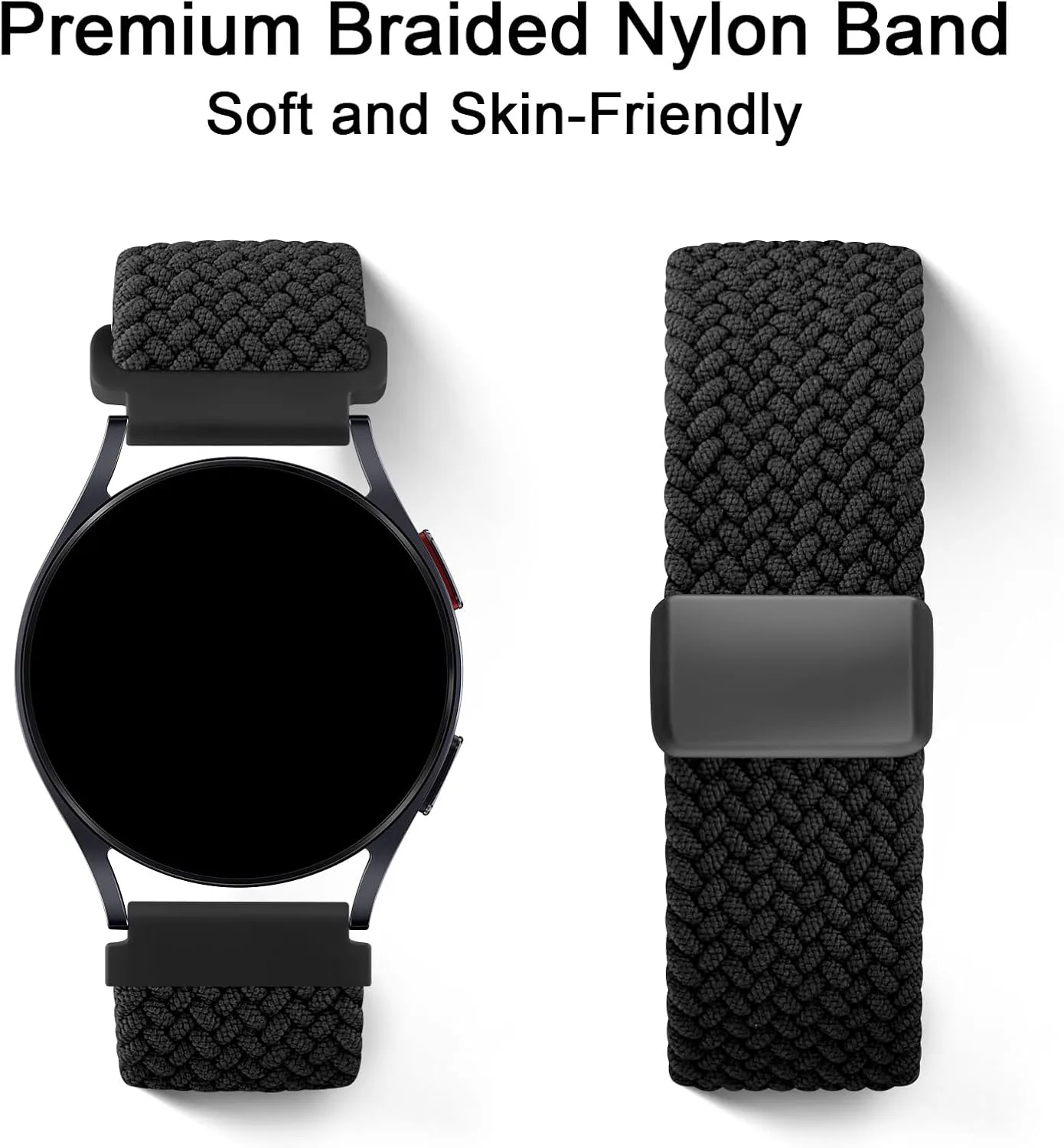 Amzpas Magnetic Braided Strap for COROS PACE 4 / PACE 3 / Pro/APEX 2 Pro/APEX Pro/APEX 46mm, 22mm Soft Nylon Sport WristBand Compatible with ACoros Pace 4/3 Watch Women Men