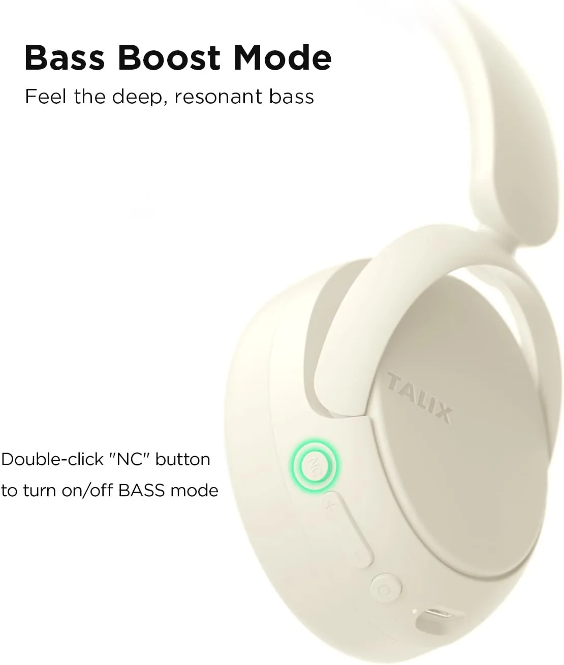 H30 Hi-Res Bluetooth Headphones Wireless Over Ear, Off-White