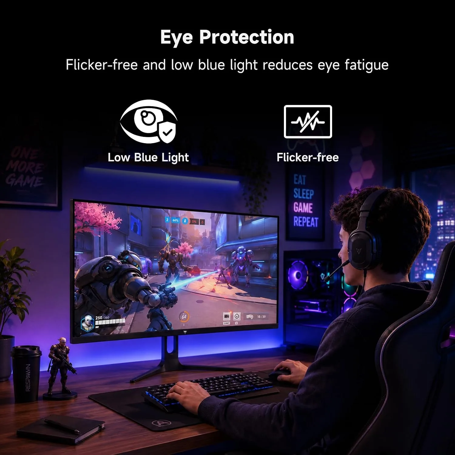 KTC 32 Inch 280Hz 240Hz Curved Gaming Monitor, FHD PC Monitor 1080P, H32C5