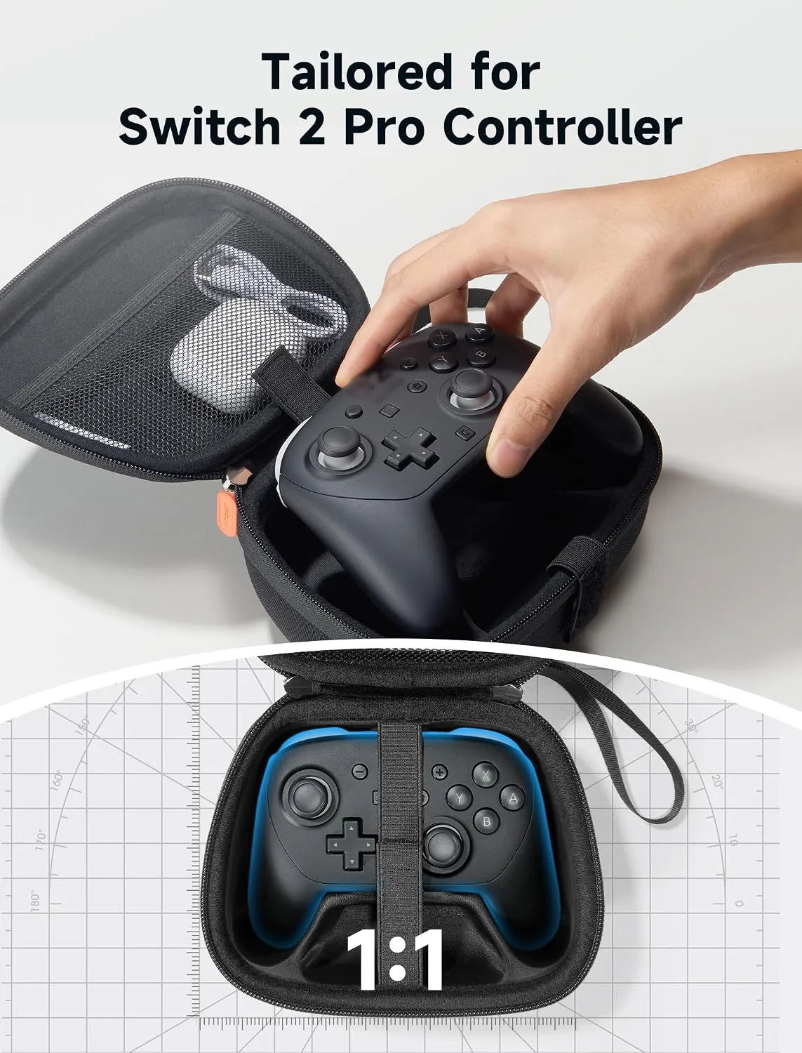 JSAUX Case for Nintendo Switch 2 Pro Controller, Travel Protective Case