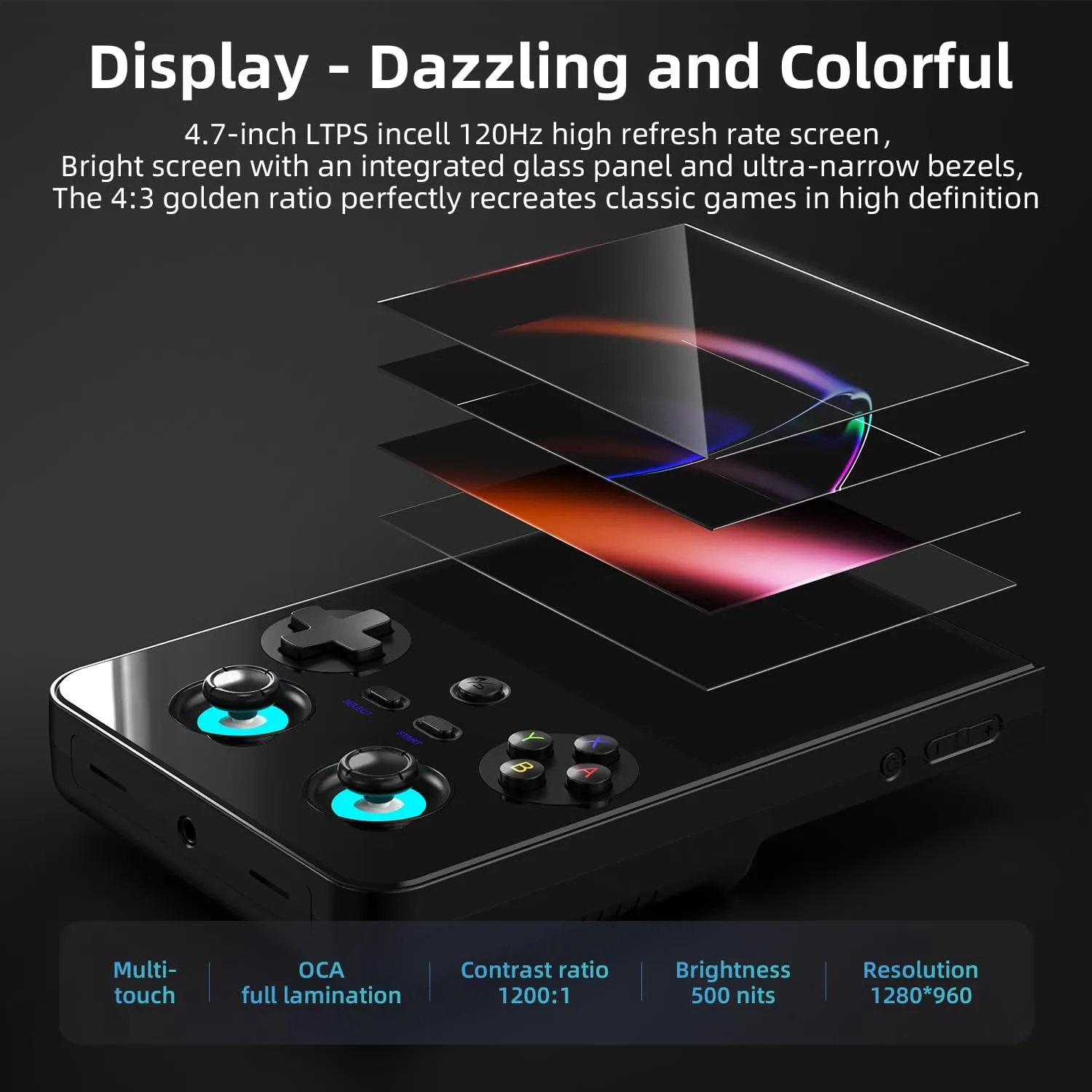 RG477V Dimensity 8300 Android14 sSystem 4.7-inch Touch Handheld Game Console WiFi/Bluetooth Hall Joystick RGB Light 5500mah