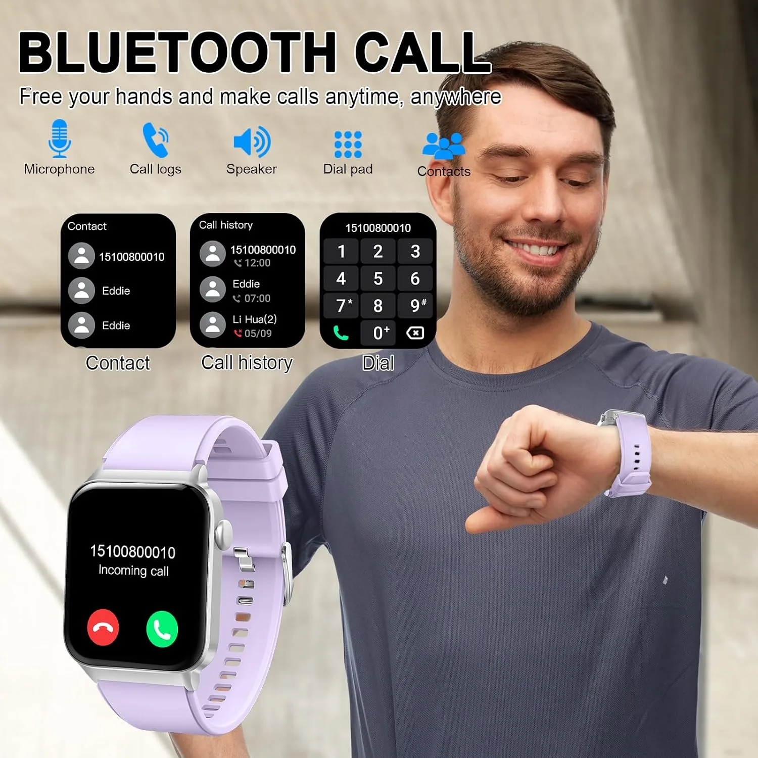 Smart Watch for Men Women, 1.85"Smartwatch with Answer/Make Call Watches