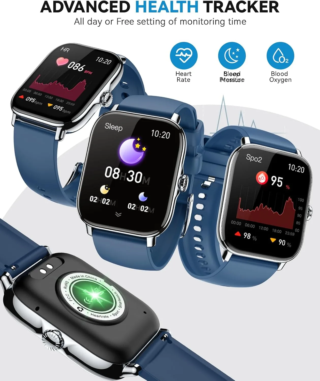 Smart Watch for Women Men- Answer/Make Call, 2025 IP68 Waterproof Fitness Step Sleep Tracker Watch with Monitor Activity Counter Smartwatch for Andriod iPhone iOS Samsung Compatible