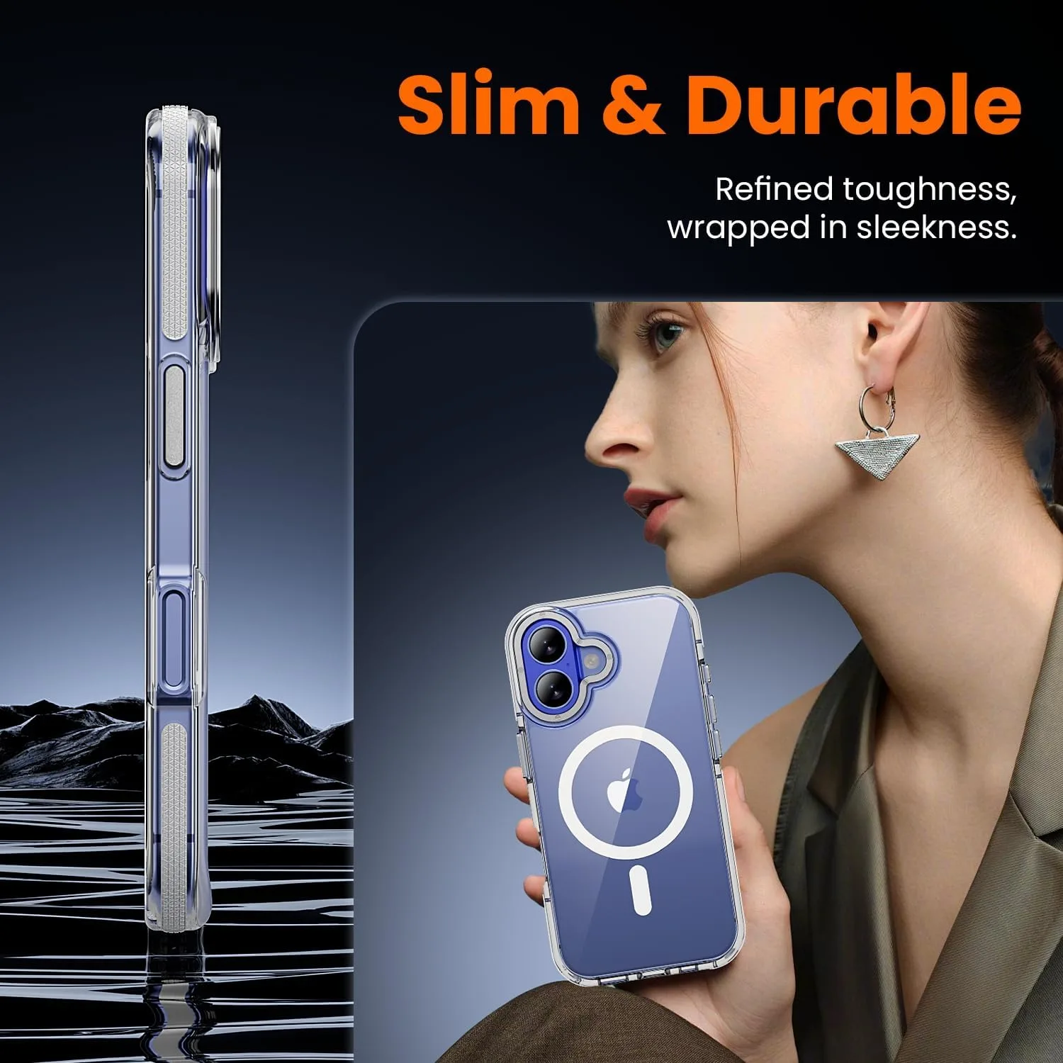 toushion 3 in 1 for iPhone 16 Case Clear Bumper