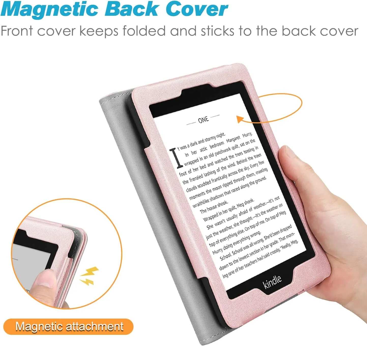 Fintie Stand Case for 6" Kindle Paperwhite 10th Gen 2018, Rose Gold