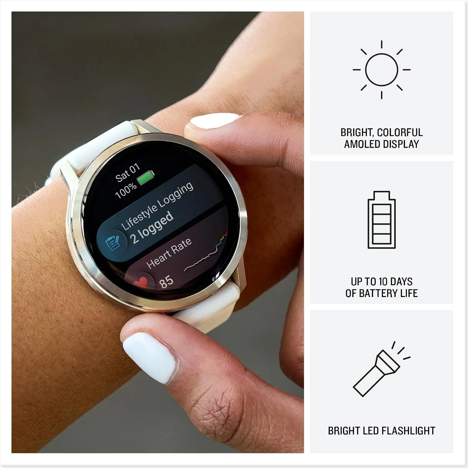 Garmin Venu 4 Health Fitness GPS Smartwatch 41mm AMOLED Bundle